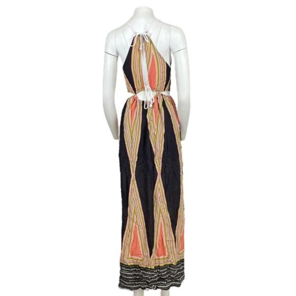 Cut Out Maxi Dress Black/ Orange - Picture 3 of 3